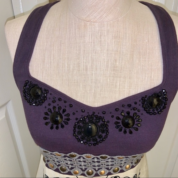 Free People Beaded Peacock Design Mini Dress - Picture 2 of 14